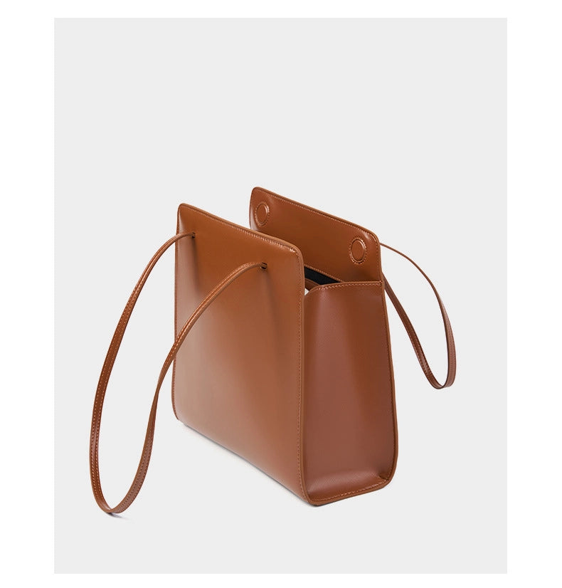 Borsa a secchiello in vera pelle, borsa da sposa retr¨° marrone
