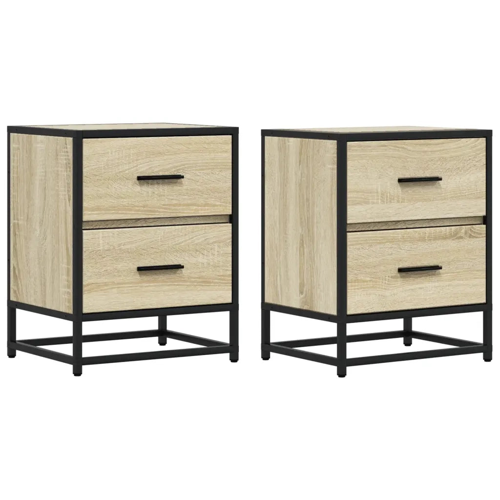 Set di 2 Comodini | Armadio da Notte | Mobiletto da notte Rovere Sonoma 40x31x50 cm in Truciolato