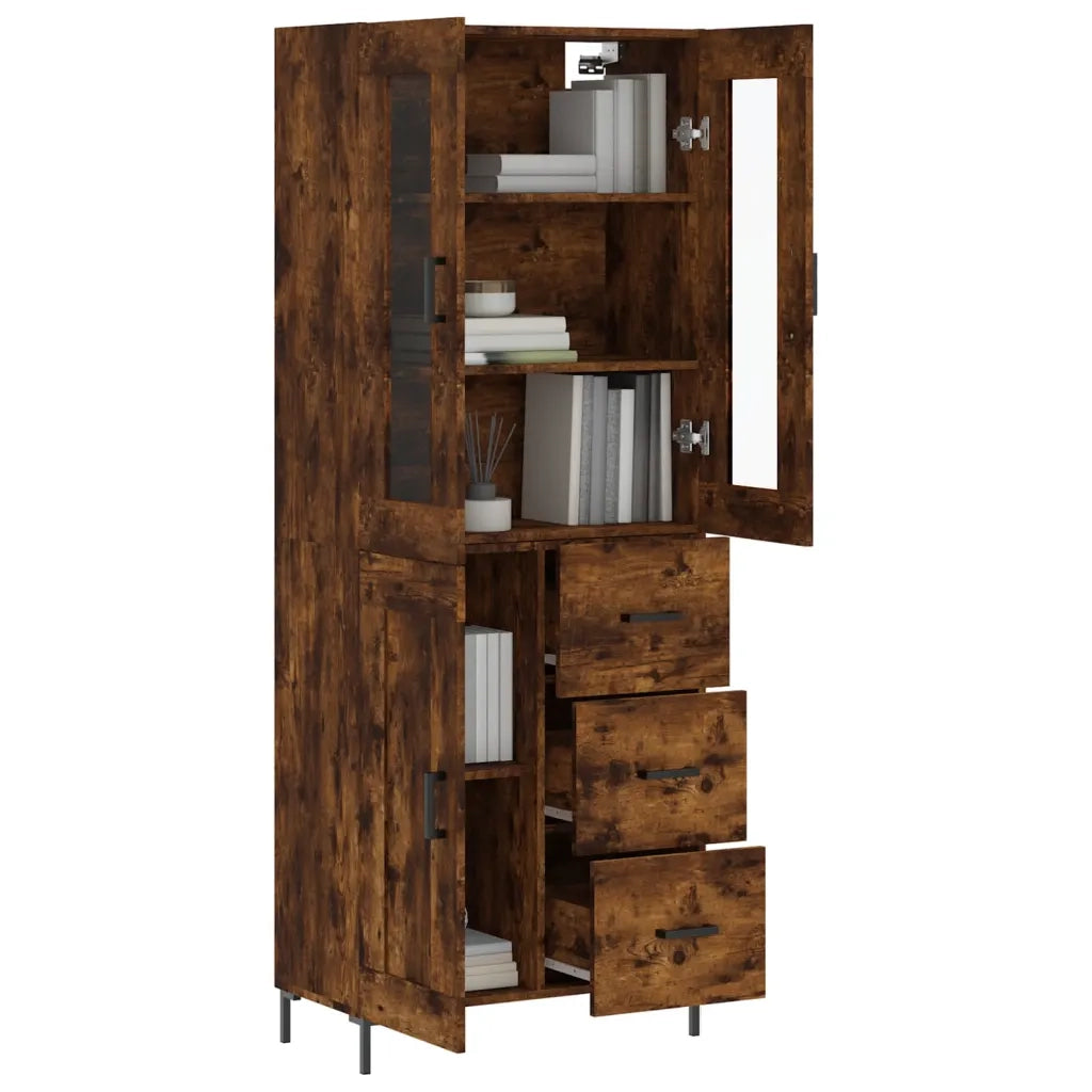 Credenza | Madia | Buffet da pranzo | Armadio da pranzo Rovere Fumo 69,5x34x180 cm in Legno Multistrato