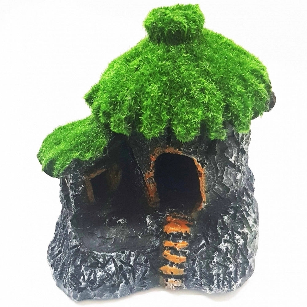 Trade Shop - Piccola Casa Capanna 10.5x7.5x10.5cm Pagoda Ornamento Per Acquario Decorazioni -
