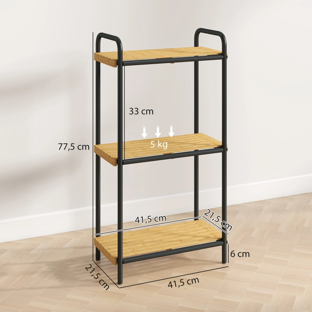 Ripiano Bagno Bamb¨´ 3 Ripiani Aperto ¨C zephmum ¨C 41.5x21.5x77.5 cm