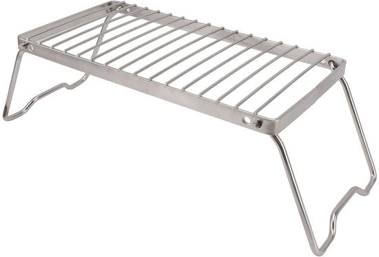 Grill a Campo - Inclinabile - Griglia Regolabile - Altura Adattabile - Portatile - Griglia - Funzione di Scarico - Barbecue