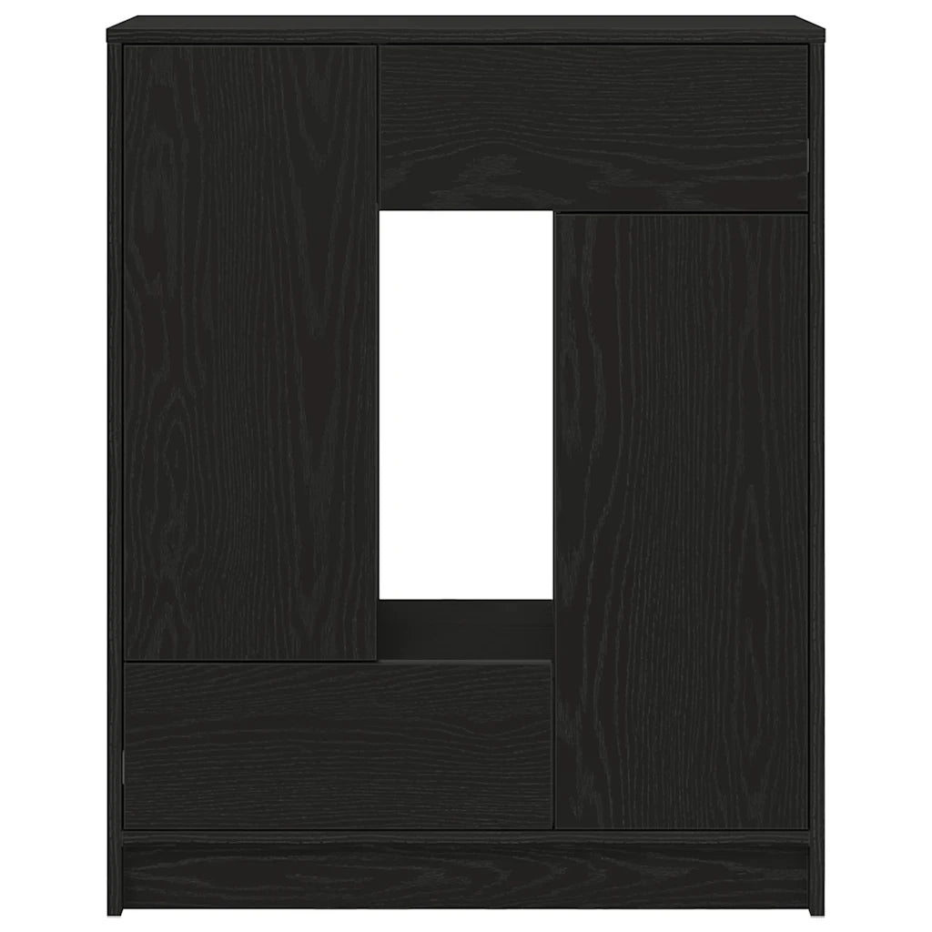 vidaXL Credenza con Cassetti e Ante Rovere Nero 73x31x90 cm