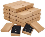 Scatola per gioielli 24 pezzi - Carta da pacchi - Rettilineo - Anelli/Orecchini/Bracciali - Impermeabile - 7x9x2,7 cm - Scatola di regalo