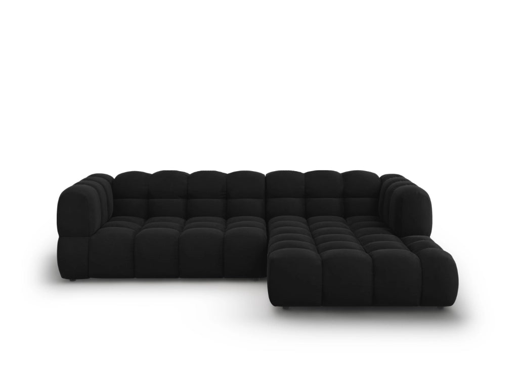 Cosmopolitan Design - Divano angolare modulare destro "Sky" 4 posti in velluto nero 