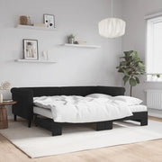 Divano Letto Estraibile con Materassi Nero 90x190 cm Velluto 3197810