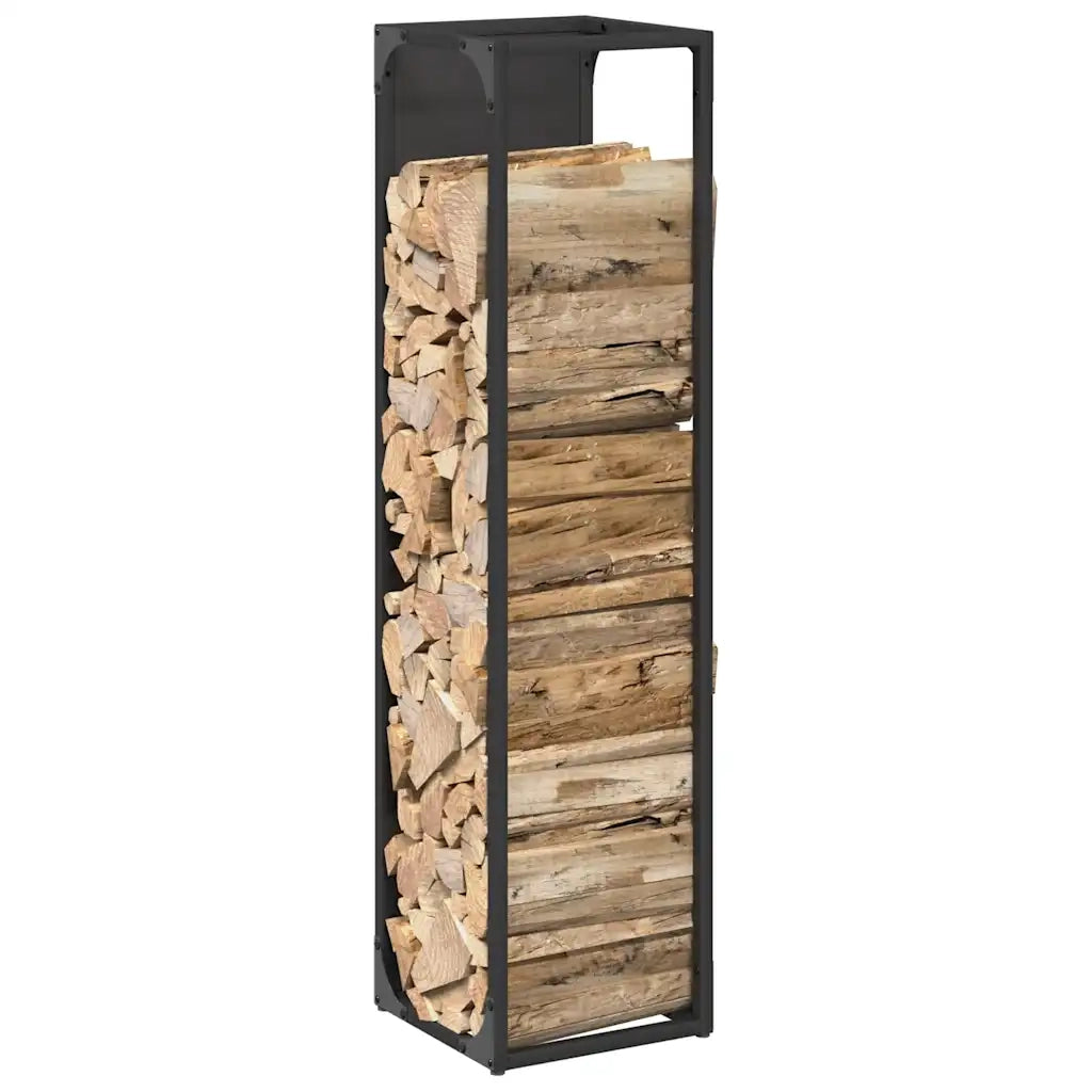 Rastrelliera per Legna da Ardere Nera 25x25x100 cm 864267