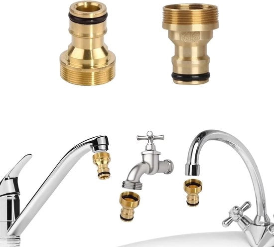 Adattatore universale per tubo da giardino - 2 pezzi - Connettore rapido per rubinetto di miscelazione