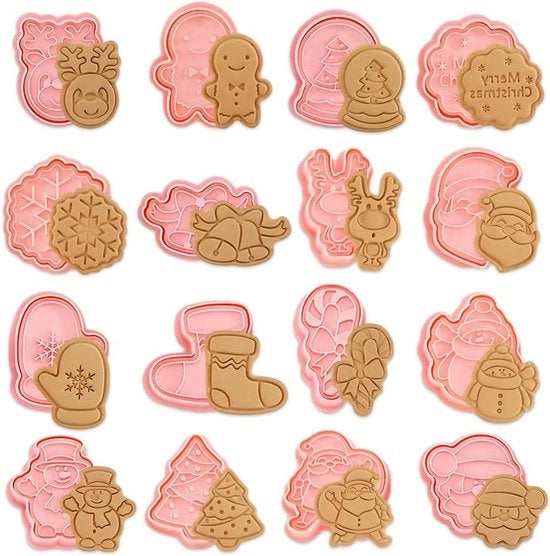 Decorazioni per dolci in forma 3D - 16 pezzi - Silicone - Decorazioni per torte - Cottura dei biscotti.