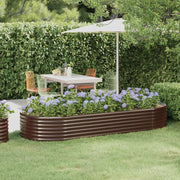 Letto Giardino Acciaio Zincato 249x100x36cm Marrone 318995
