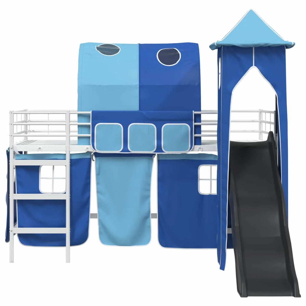 Struttura del letto loft per bambini Bianco e Blu 107 x 200 cm