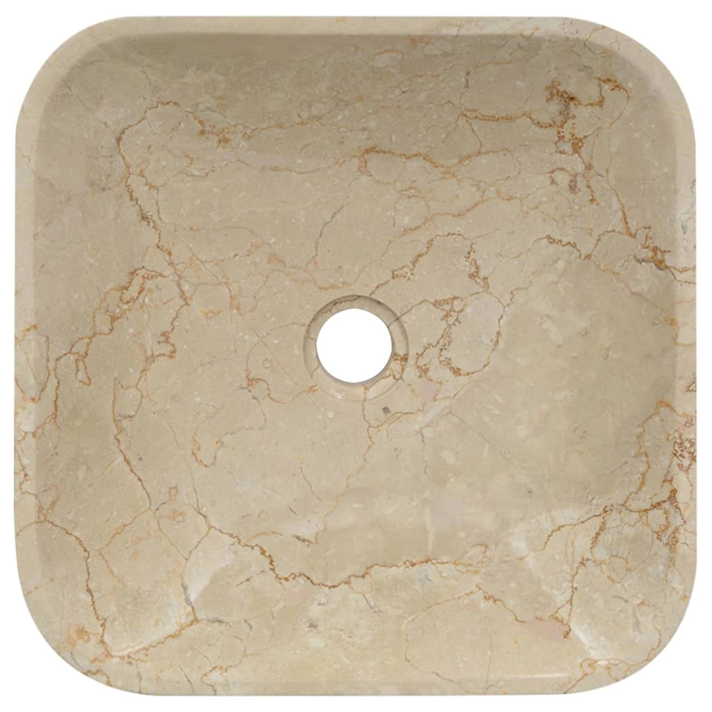 Lavabo fatto a mano 40 x 40 x 10 cm marmo crema 02_0002824