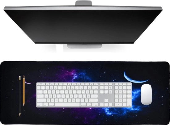 Gaming Muismat (300 x 800 x 3 mm), Muismat Grosso con Base Antiscivolo in Gomma, Tastiera XL con Bordi Sfumati, Mat per Scrivania e Casa Gamer