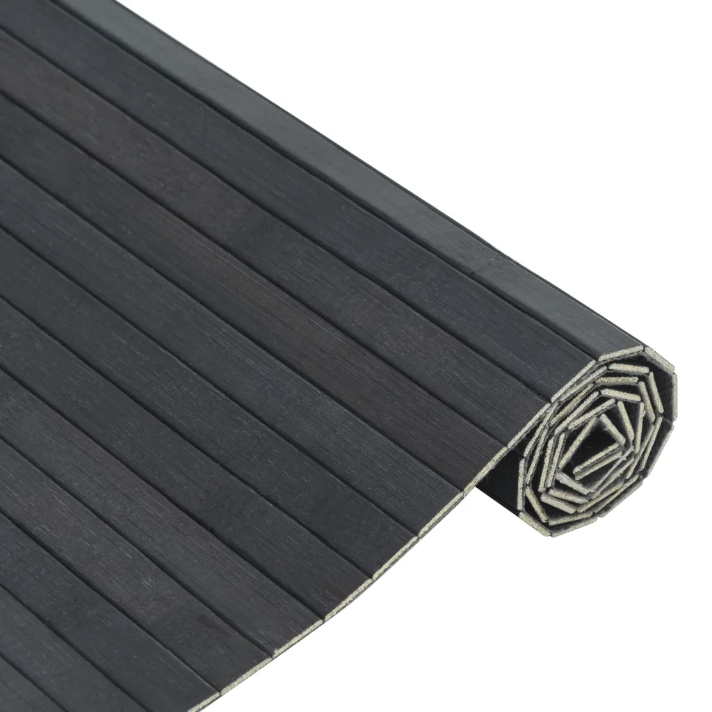 Tappeto Rettangolare Grigio 70x200 cm in Bambù 376748