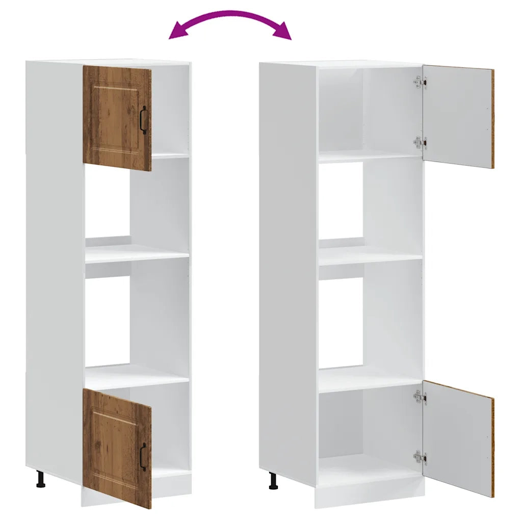 Armadi Forno 2 pz Kalmar Legno Antico in Legno Multistrato 3315039