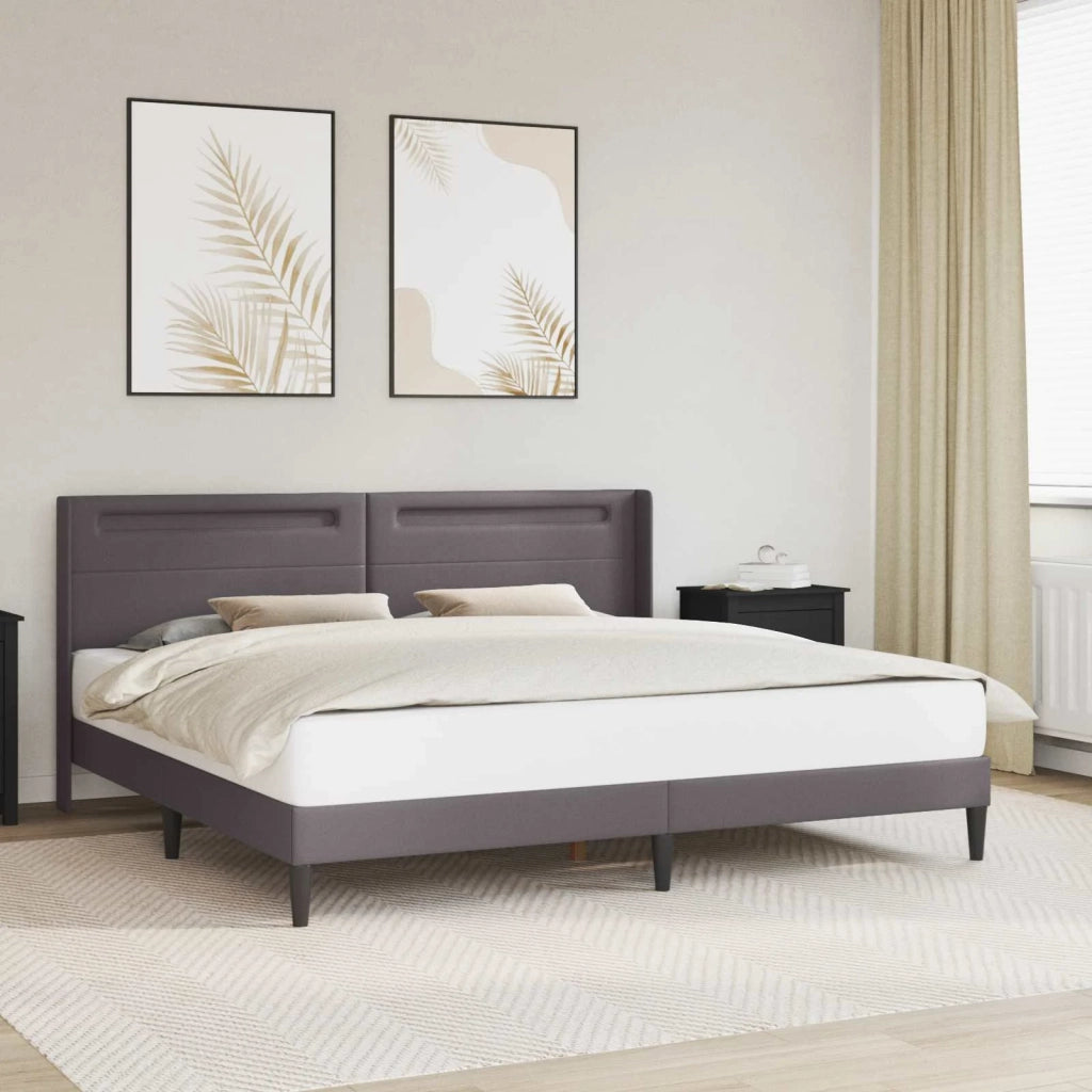 Struttura del letto con testiera Grigio 200 x200 cm Similpelle