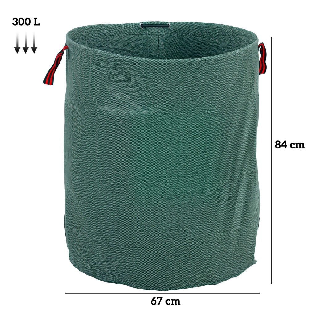 Set 3 Sacchi per Rifiuti da Giardino Ø67x84 cm da 300 L Richiudibili e Riutilizzabili Verde