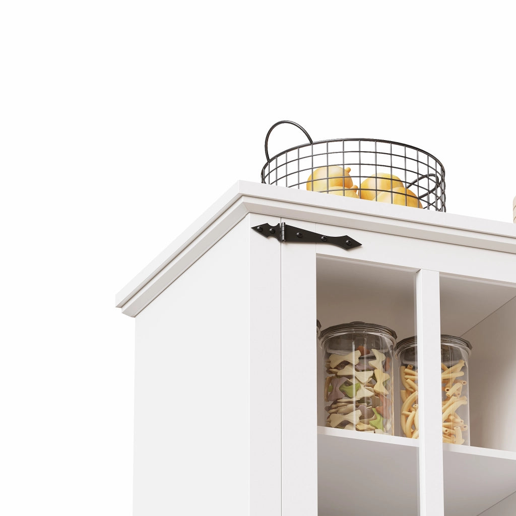 Mobile alto da cucina con ante in vetro e LED, ripiani regolabili, MDF, bianco, 105 × 38,4 × 180 cm