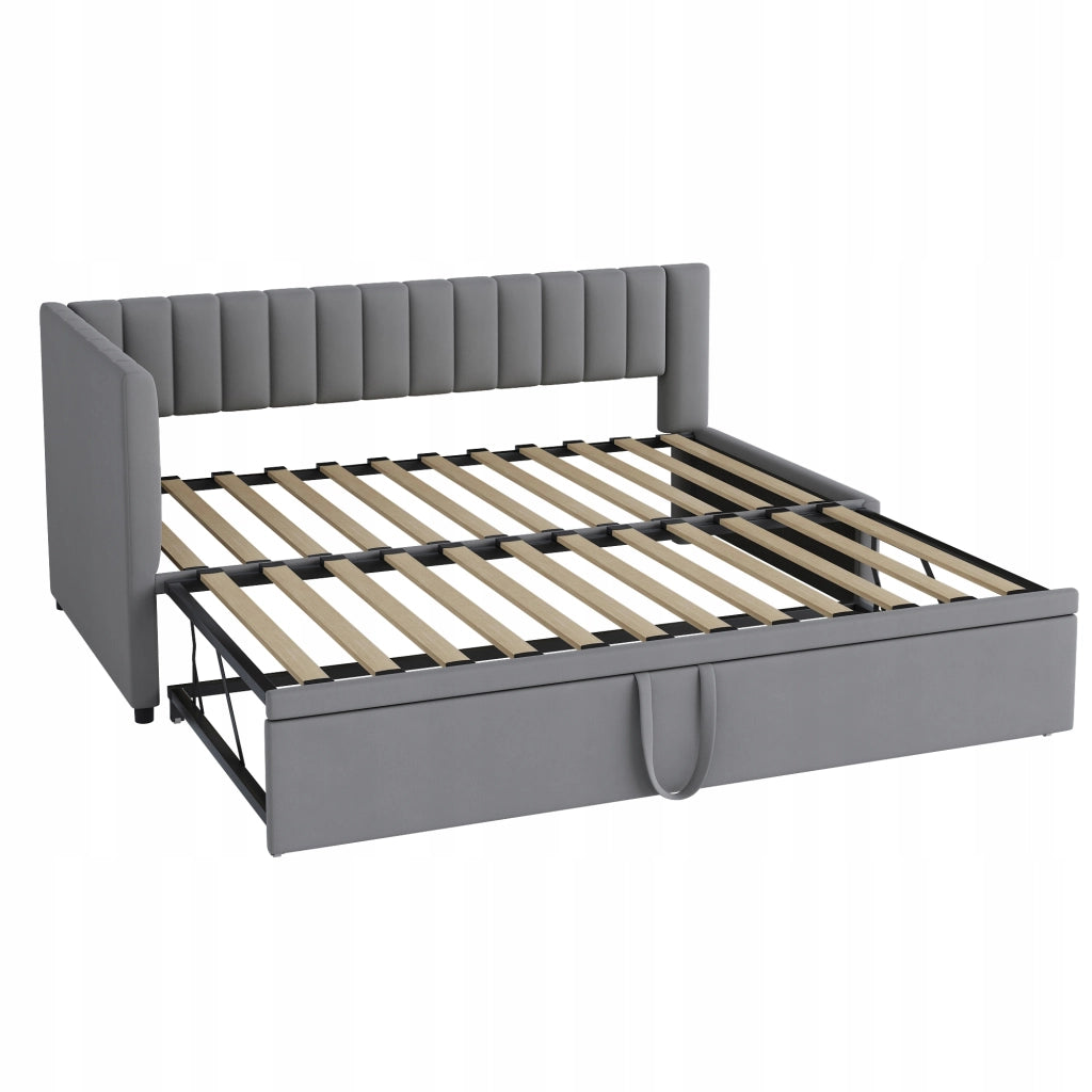 Divano a L - Xylo - 90/180x200 - Grigio - Senza materasso