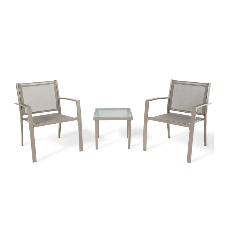 C SALOTTO HAVANA ACCIAIO 3 PZ TAUPE/MARRONE