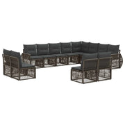 Set Divano da Giardino 12 pcs Grigio e Grigio Scuro polyrattan 3435575
