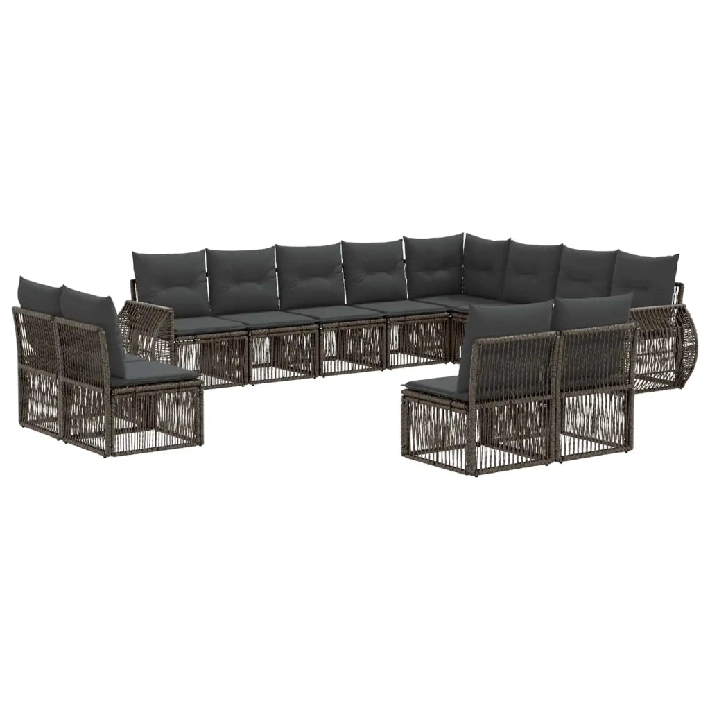 Set Divano da Giardino 12 pcs Grigio e Grigio Scuro polyrattan 3435575