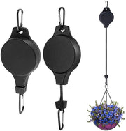 Set di 2 ganci per piante retrattili, gancio retrattile per cesto da giardino, vaso da giardino regolabile, gancio per cesto da giardino, gancio per cesto da giardino, appendiporta per cesti da giardino
