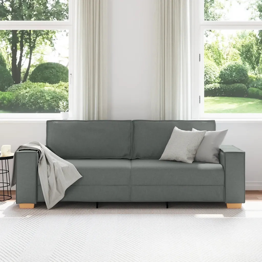Divano a 3 Posti-Sofa 3 Posti Grigio scuro 180 cm in tessuto