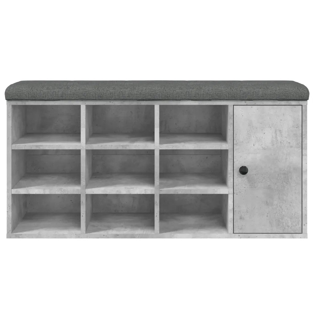 Panca Porta Scarpe-Sgabello-Panca Scarpiera Grigio Cemento 102x32x50cm Legno Multistrato 392788