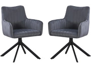 Set di 2 sedie in tessuto "Pharell" - 60 x 61 x 91 cm - Grigio