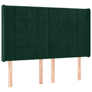 Testiera | Testata ad Orecchio Verde Scuro 147x23x118/128cm in Velluto
