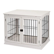 CASETTA PER CANI FINO 30KG DA INTERNO IN LEGNO E ACCIAIO, 58.5X81X 66CM