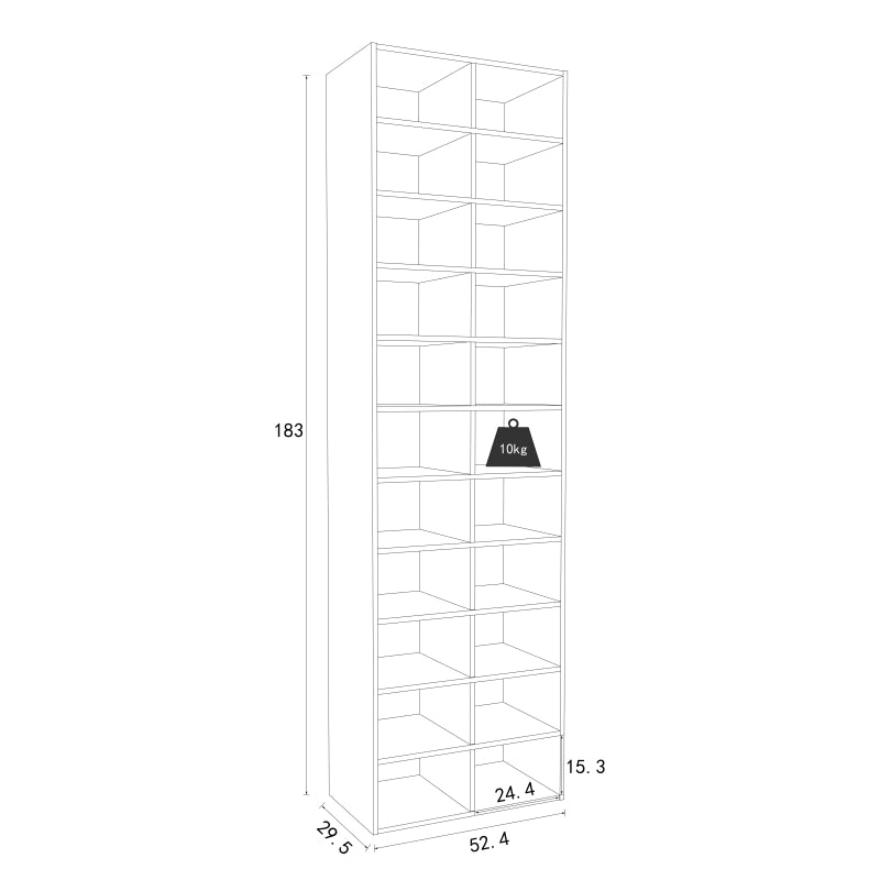 Legno Strong Scarpiera H183 L53 P30 cm Armadio Porta Scarpe Salvaspazio con Ripiani Regolabili Colore Noce