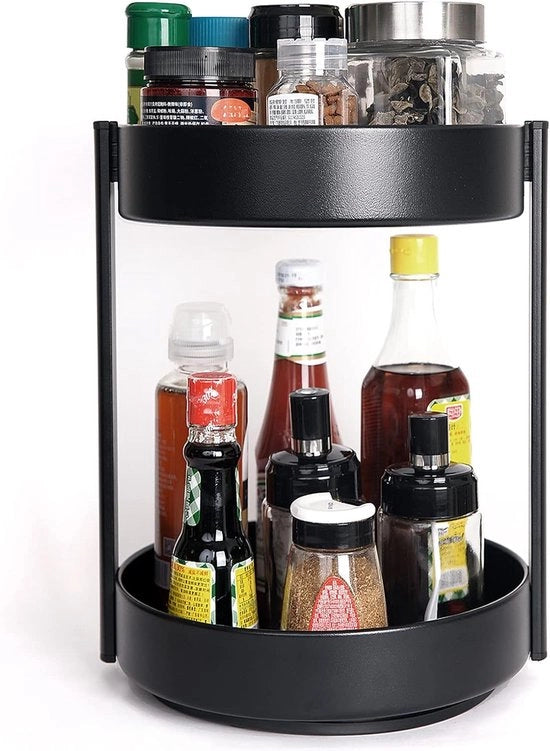 Organizzatore per cucina, bagno e sala da pranzo a doppia piastra 360° girevole con tavolo rotante da 25,5 cm