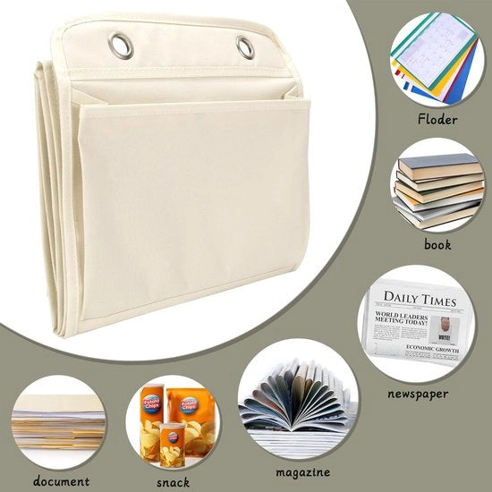 Organizzatore di supporto con 5 contenitori per documenti - Bianco - Ideale per casa, ufficio e scuola