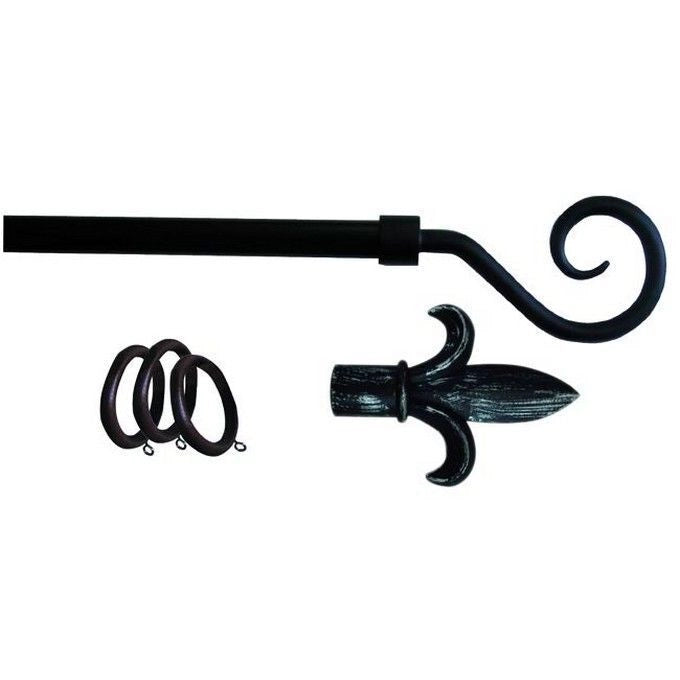 Bastoni per Tende Ferro KIT_ Antracite P.Ricciolo 120-210 cm