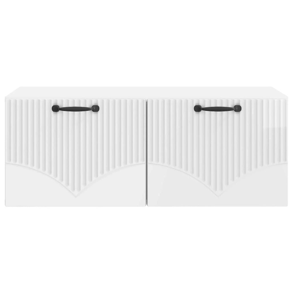 Mobile Porta TV da Muro Bianco Lucido 78,5 x 41 x 30 cm