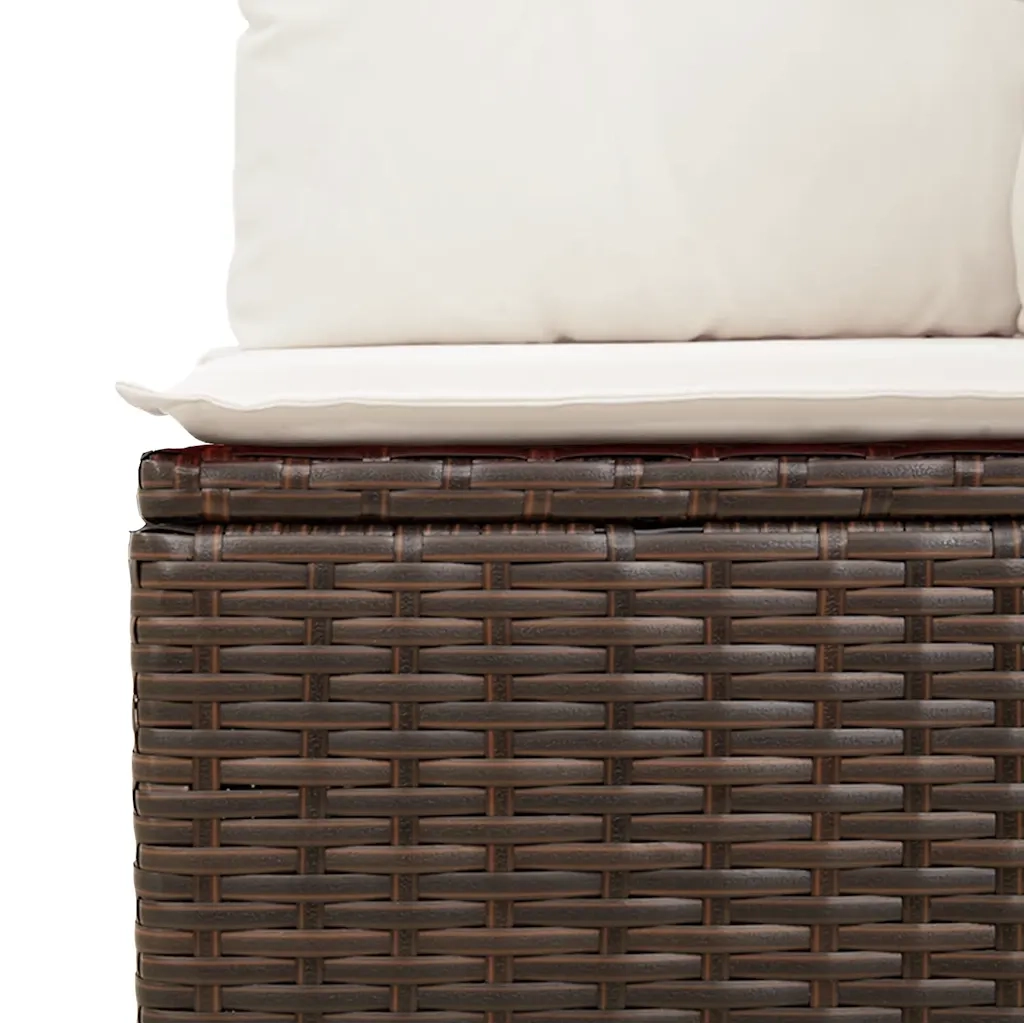 Divano da esterno-Set Divano da Giardino 6 pz con Cuscini Marrone in Polyrattan 287598