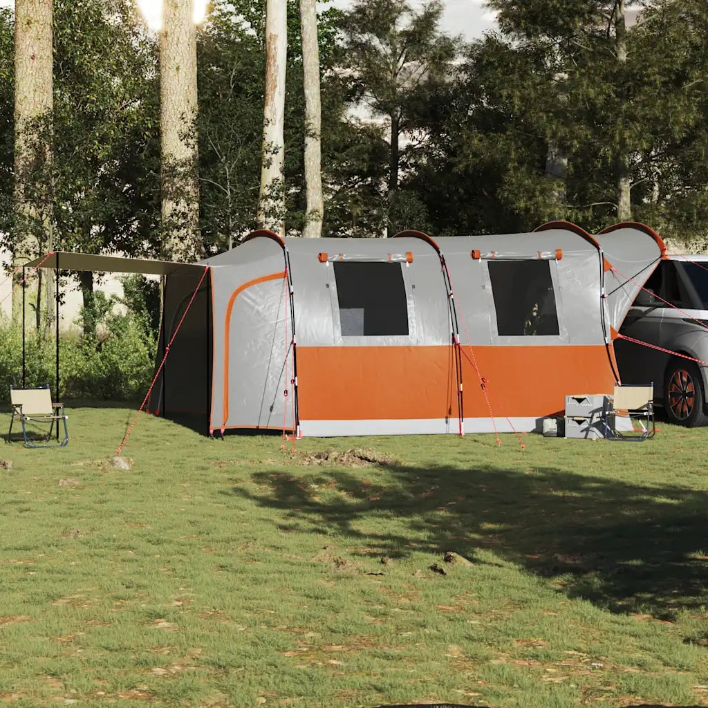 Tenda da Campeggio 4 Persone-Tenda per Escursionismo Grigio e Arancione Impermeabile 950805