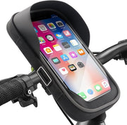Porta Telefono per Bicicletta - Borsa Fiorente con Cappuccio e Impermeabile, Touchscreen TPU, Alloggiamento al Manubrio - Borsa per Porta Telefono per Bicicletta - Adatta per Bicicletta - Nero