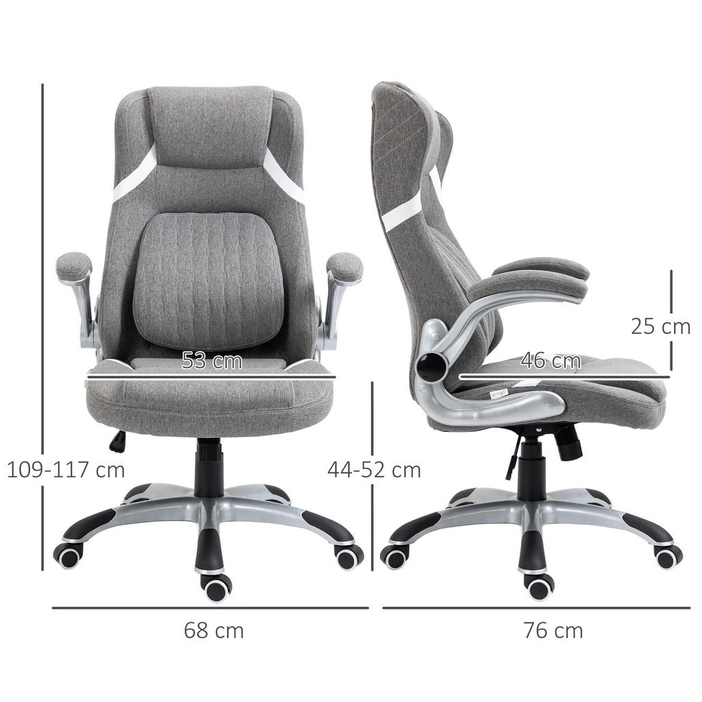 SEDIA DA UFFICIO RECLINABILE IN TESSUTO CON ALTEZZA REGOLABILE, 68X76X109-117 CM