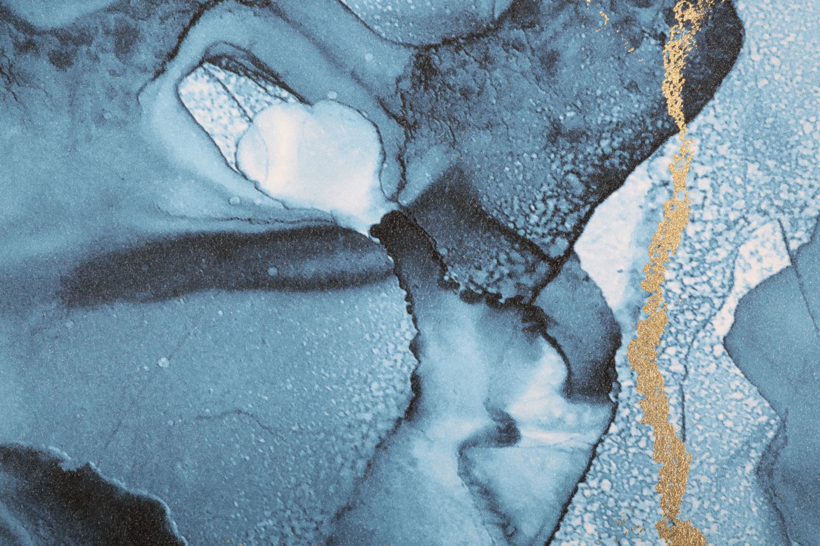 Stampa Dipinta Blu Rey 80x3x120 cm in Legno e Tessuto