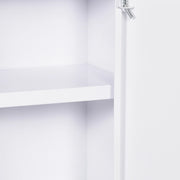 Armadio Medico in Acciaio Bianco con 3 Ripiani e Serratura, 30x14x46 cm