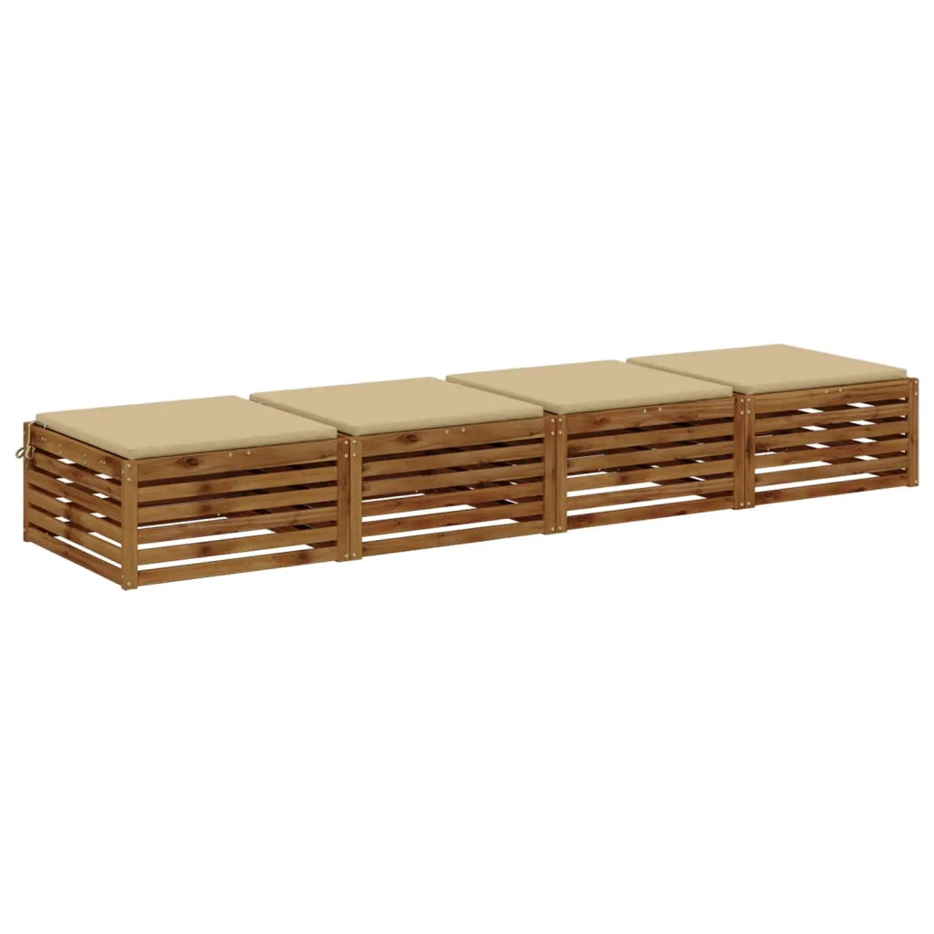 Cuscini per Sedia in 4 Pezzi SOEST 4 pz 100% Poliestere Beige 944960