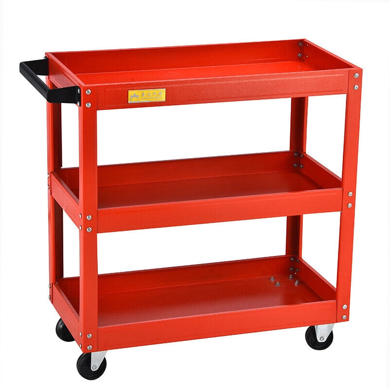 Carrello Per Attrezzi Da Officina portautensili 3 ripiani con 4 ruote JS-19
