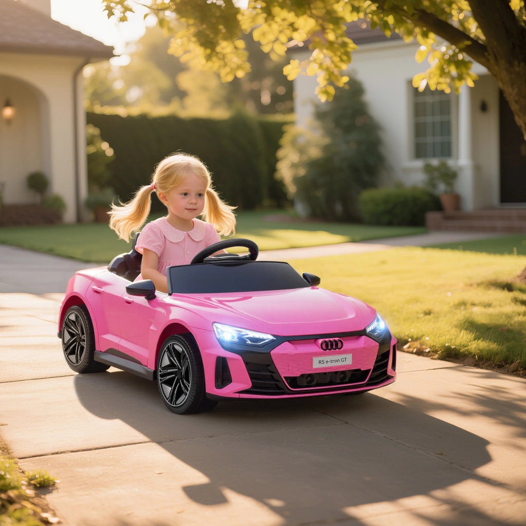 Auto elettrica per bambini 12V ¨C zephmum ¨C rosa, telecomando, effetti sonori e luminosi