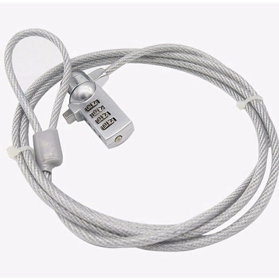Cavo di sicurezza per laptop 1,2 m, cavo antidiefstalo con combinazione a 4 cifre, compatibile con laptop e pc