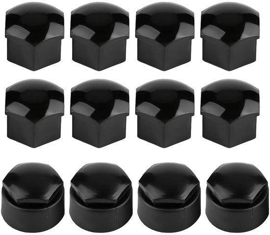 Coprimozzi per ruote 17 mm - 20 pezzi - Coprimozzo di sicurezza - Nero lucido - Realizzato professionalmente - Robusto e affidabile - Coprimozzo per ruote
