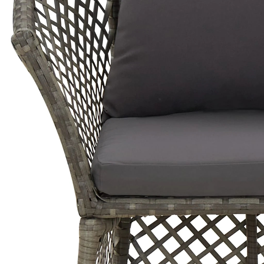 Set di mobili da giardino mobili da esterno set da 2 pezzi con cuscini resina intrecciata grigia 02_0015891