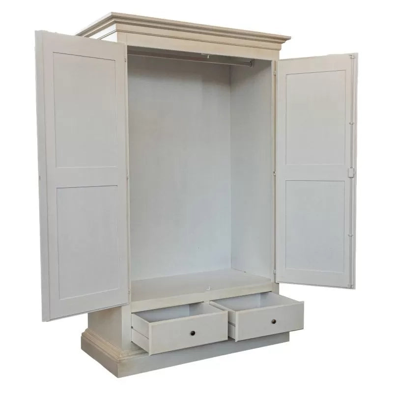 Armadio 2 porte legno shabby avorio anticato 125x61x200 - Mobili 2G